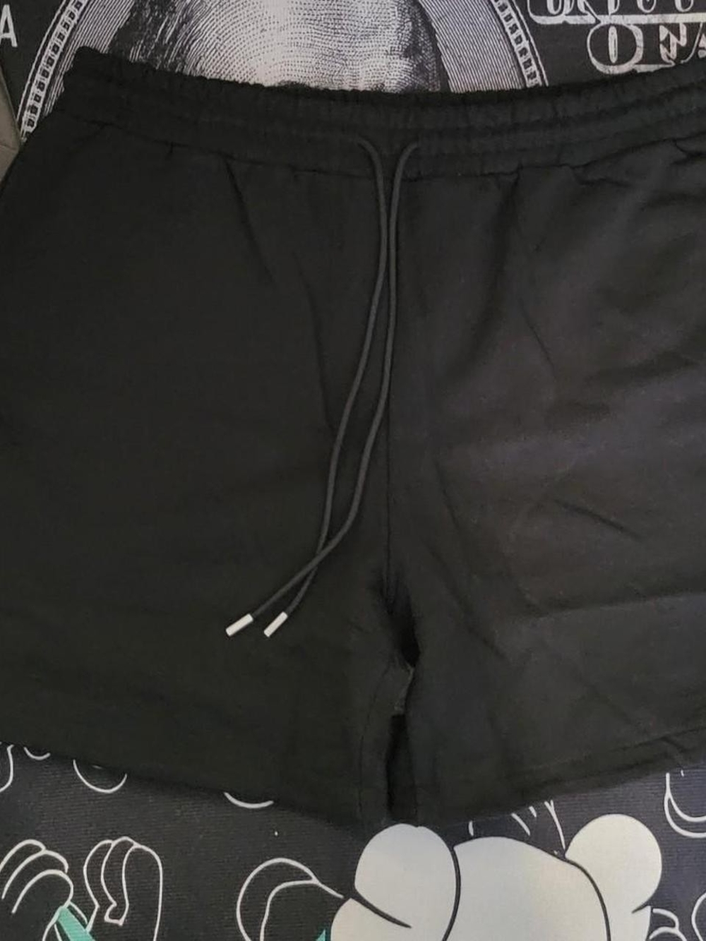 Black Athletic Drawstring Men's Shorts